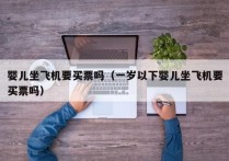 婴儿坐飞机要买票吗（一岁以下婴儿坐飞机要买票吗）