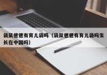 袋鼠爸爸有育儿袋吗（袋鼠爸爸有育儿袋吗生长在中国吗）